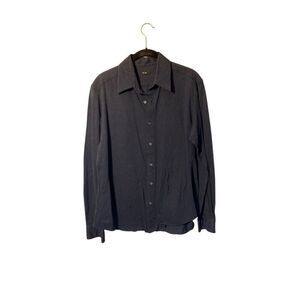 Hlam men’s navy blue 100% cotton made in Italy button down shirt 16/41